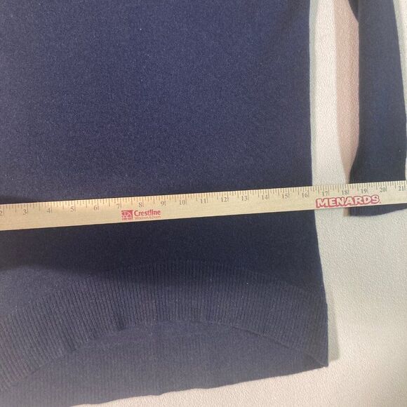 Ann Taylor Cashmere Sweater Sz Small Navy Round Neck Long Sleeve Quiet Luxury - Picture 4 of 8